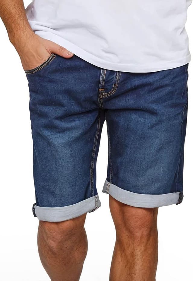 Detalle 2 de MUSTANG Jeans-Shorts Herren mit Stretch im Regular Fit (Chicago) – Sommer-Denim in Blau/Grau/Schwarz/Beige/Grün