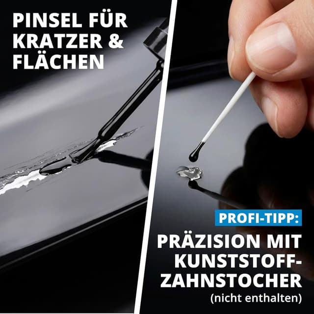 Detalle de LICARGO Lackstift Schwarz Glänzend 12 ml – Deckkraft für Steinschläge & Kratzer im Lack