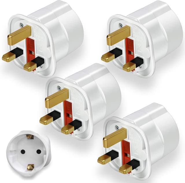 Detalle de EU to UK plug adaptor, 4 pack