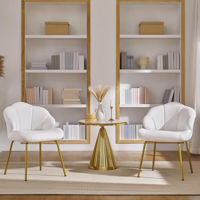 Thumbnail 5 de Yaheetech Poltrona Shell in velluto 56 cm