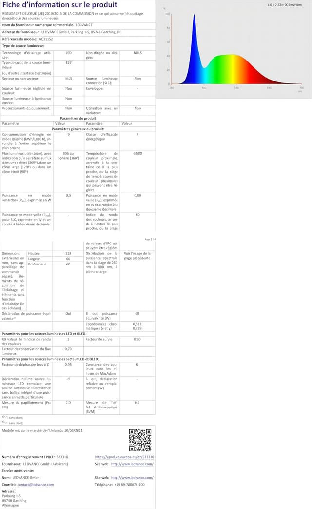 Thumbnail 6 de OSRAM LED Lampe E27 8,5W 6500K