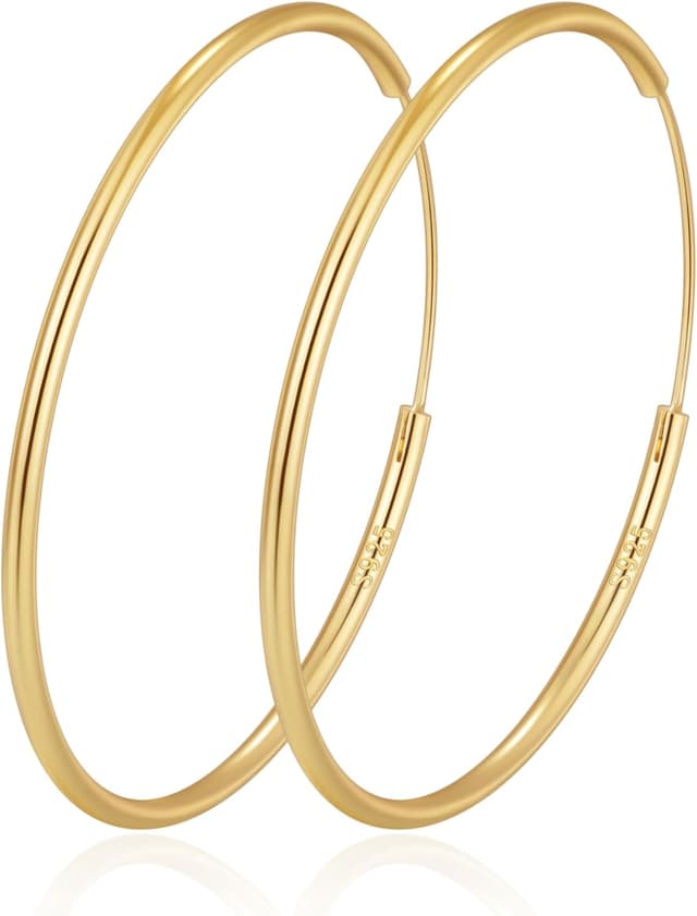 Detalle de Pendientes de aro bañados en oro MOROTOLE para mujer: grandes aros dorados