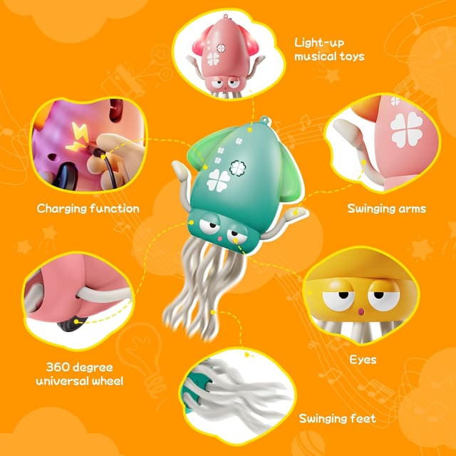 Thumbnail 5 de KJIXYUNG Tanzender Oktopus mit LED und Musik