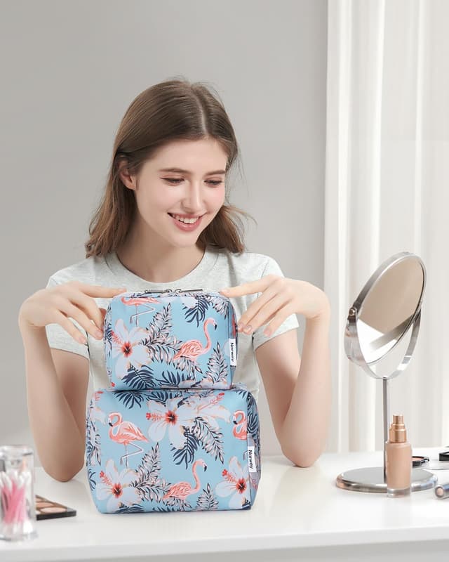 Thumbnail 6 de Large Makeup Bag Aqua Flamingo, Large