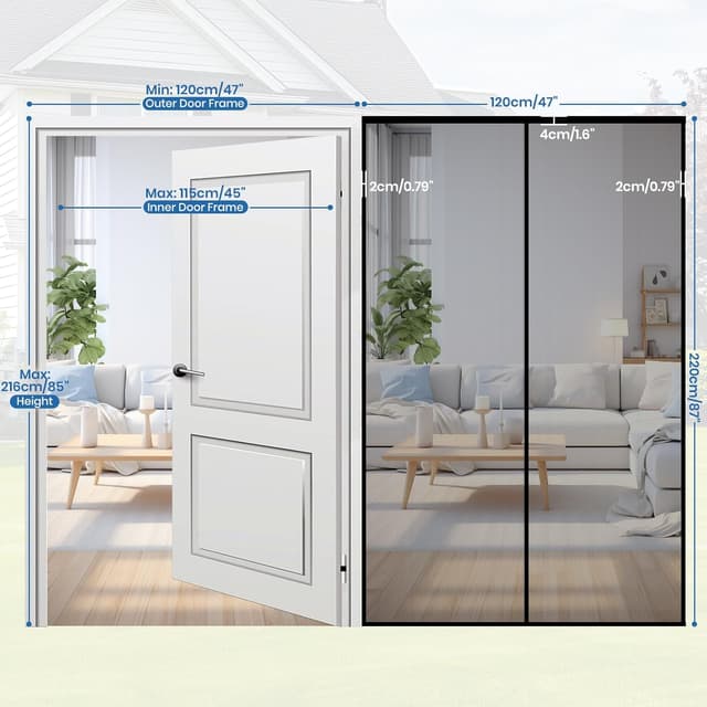 Detalle 2 de Velway Mosquitera Puerta Magnética 120x220