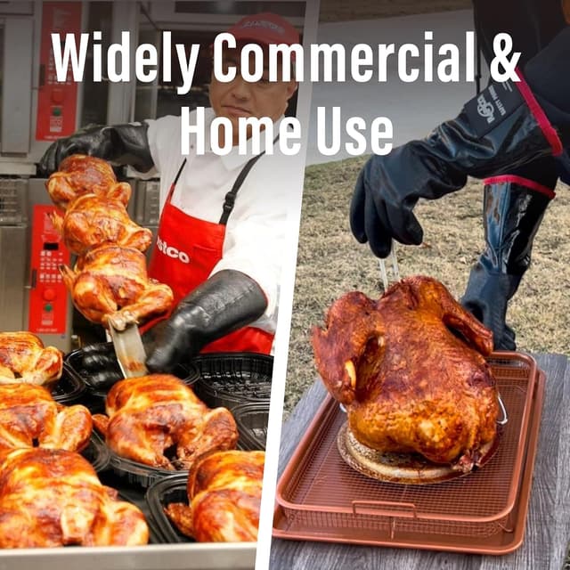 Detalle de RAPICCA BBQ Gloves 17-inch neoprene heat resistant gloves (932°F) for grill, smoker & deep frying, XL