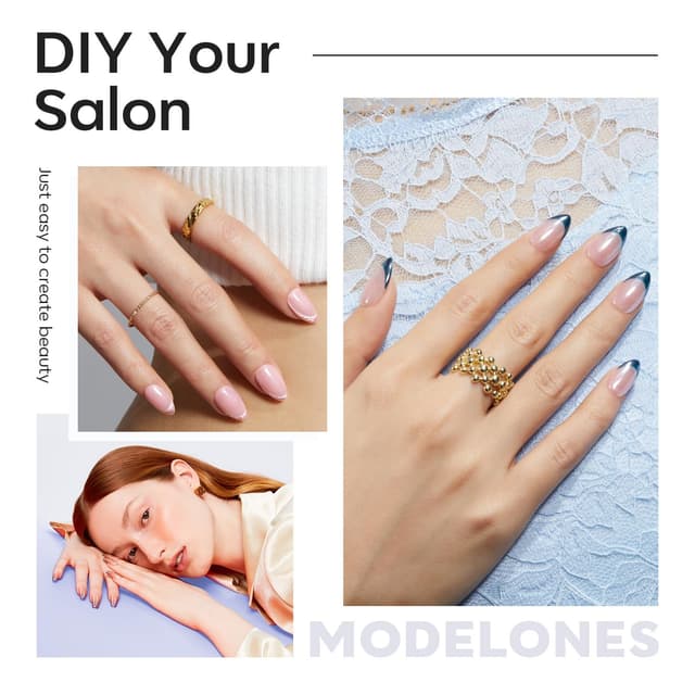 Detalle de Modelones Nageltips 510 Stück Full Cover (kurze Almond) – PMMA Gel Tips Set zum Aufkleben für DIY-Nail-Art