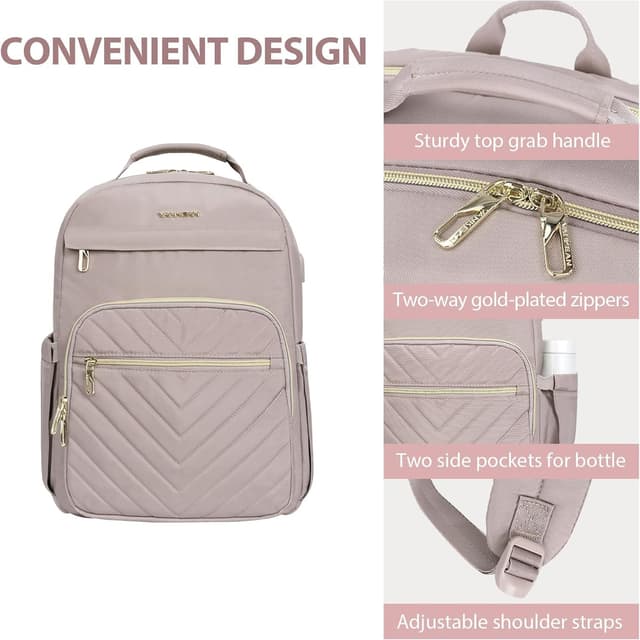 Thumbnail 4 de VANKEAN 17.3 Inch Laptop Backpack Pink 17.3