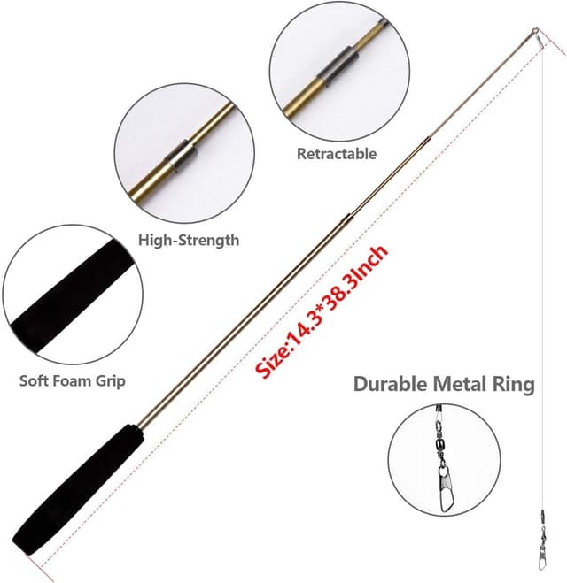 Detalle 2 de Bojafa 15pcs Cat Toys interactive feather wand set 🐱