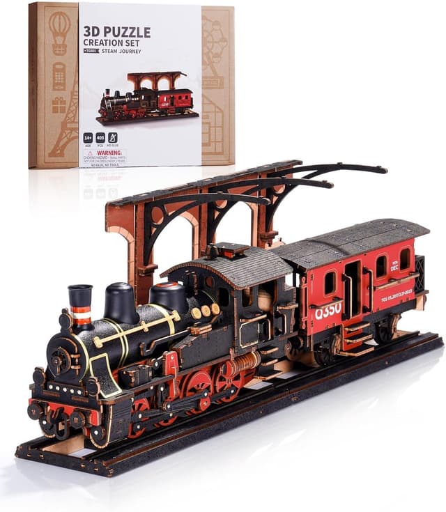 Detalle de ROWOOD Puzzle 3D train 3,5 h 🧩