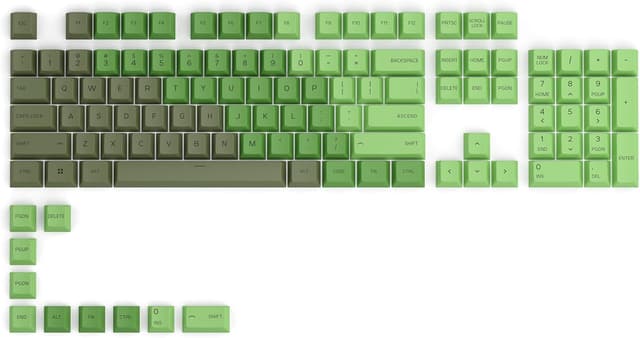 Detalle de Glorious GPBT Dye-Sublimated Keycaps (Olive) Thick PBT 114-Key Set for MX-style switches
