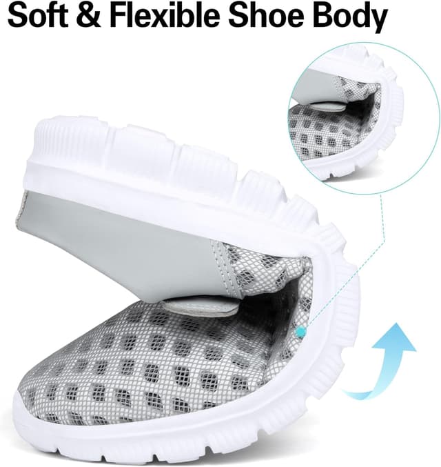 Detalle de SAGUARO Unisex Clogs & Sommer-Hausschuhe (leicht, grau) – Gr. 36–48