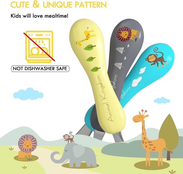 Thumbnail 6 de Lehoo Castle 6-piece stainless steel children’s cutlery set (2 spoons, 2 forks, 2 knives) for toddlers aged 2–5