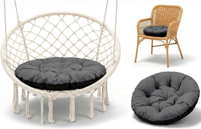 Thumbnail 6 de Amazinggirl Cuscino rotondo per poltrona sospesa e sedie in rattan, 60 cm, verde ombra