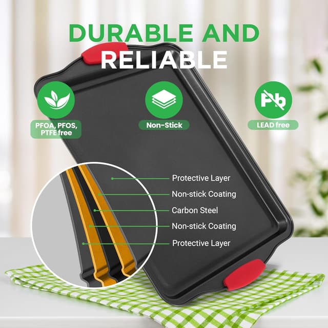 Thumbnail 2 de NutriChef NCSBS3S 3-Piece Nonstick Baking Pans