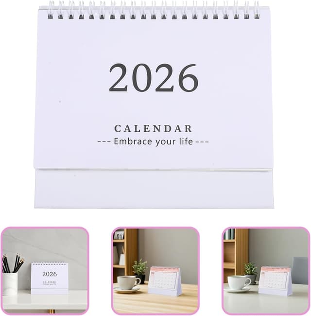 Detalle 1 de UKCOCO desk calendar 2025 2026 19 x 16.5 cm