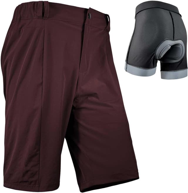 Detalle de Wulibike MTB-Radhose Herren, Rot, 2 in 1