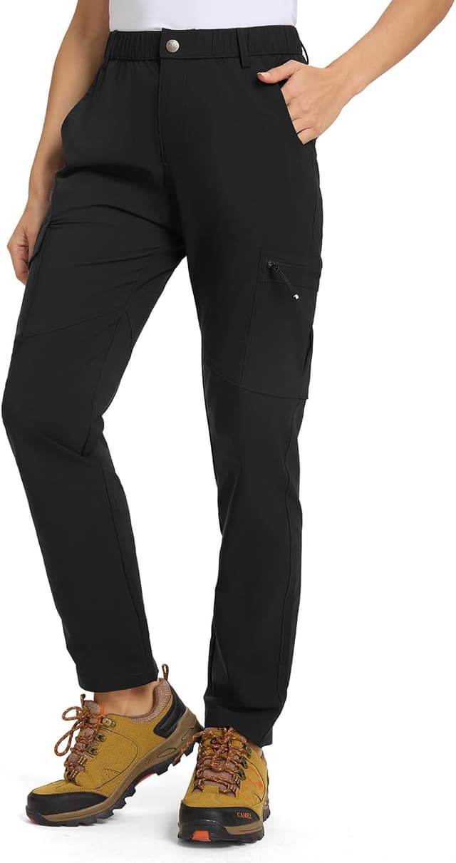 Detalle de donhobo Damen Wanderhose Funktionshose mit 6 Taschen, wasserabweisend & Quick Dry (UPF-Schutz)