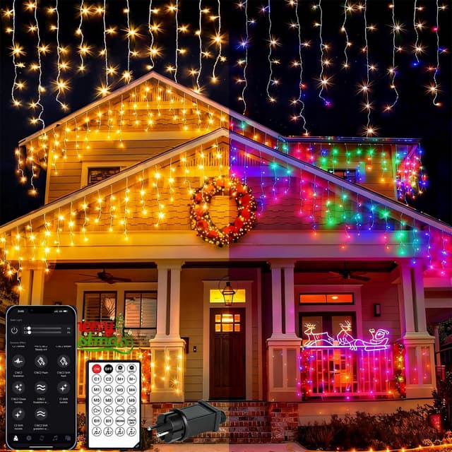 Detalle de TEKXDD Cascata 10M Luci Natale Esterno