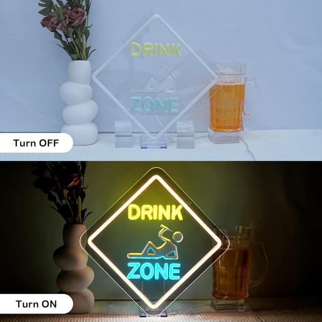 Thumbnail 6 de SIGNSHIP Drink Zone Neon, 32 x 32 cm
