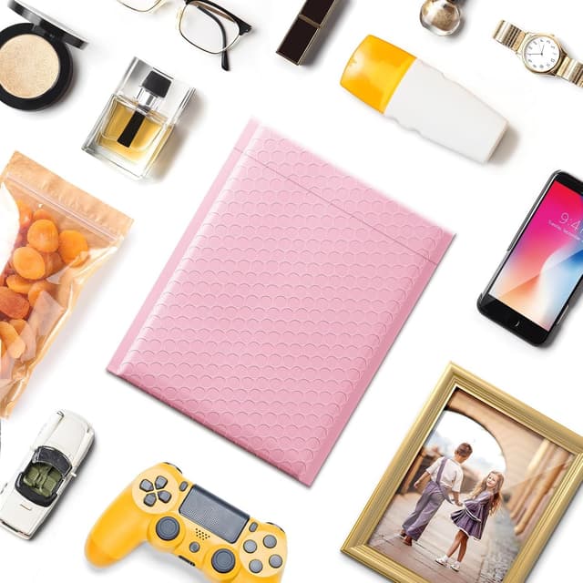 Detalle de Switory 50 Pack Padded Bubble Mailers (A5) – Pale Pink, Self-Seal Poly Mailer for Shipping & Packaging