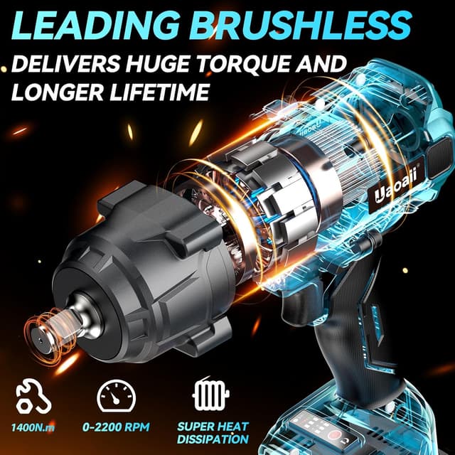 Detalle 2 de Uaoaii IW810 1400N.m cordless impact wrench