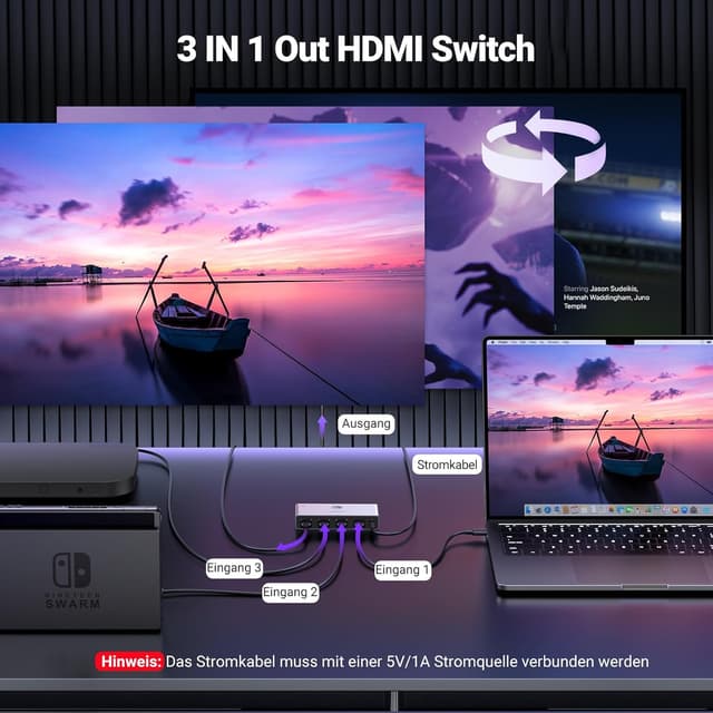 Detalle 2 de UGREEN HDMI 2.1 Switch 8K@60Hz