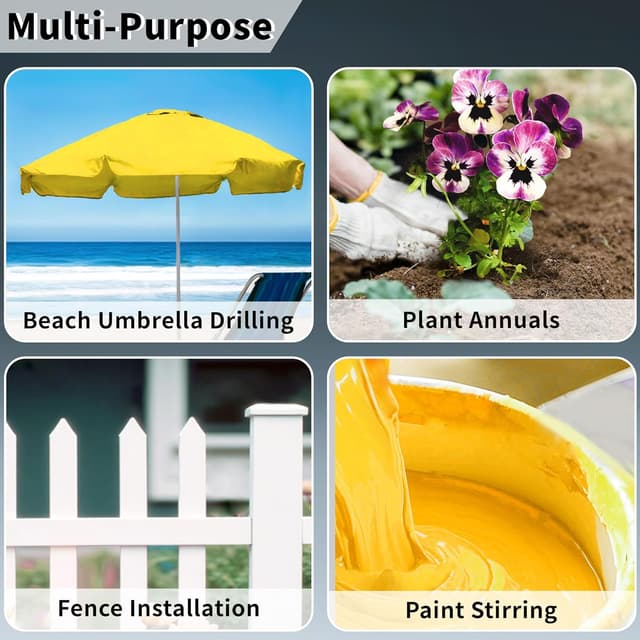 Thumbnail 6 de 8x42cm Black Twin Auger Drill Bit (Double Spiral) for Fast Planting & Post Holes