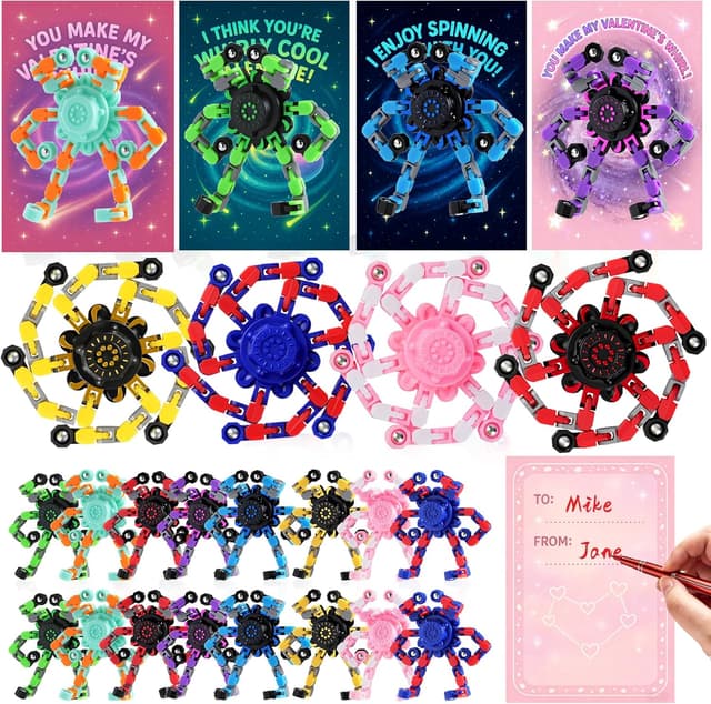 Imagen de 24-Pack Valentine Cards Robot Spinner en OfertitasTOP