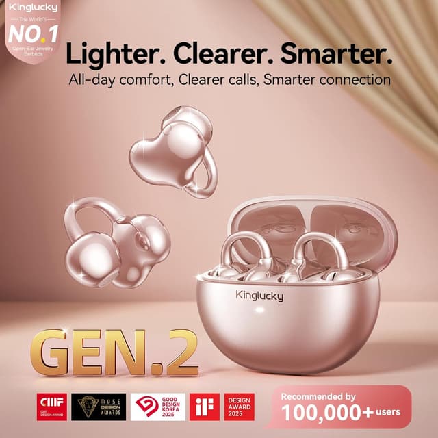 Detalle 2 de Kinglucky Upgraded Clip-On Earbuds 50H playtime