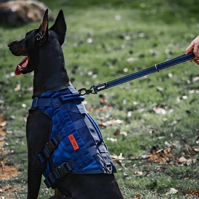 Detalle de OneTigris Bolt guinzaglio corto per cani da 52 cm con clip in metallo e imbottitura morbida