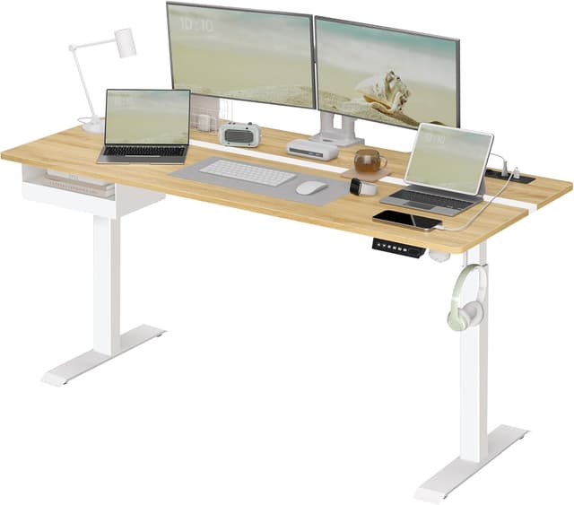 Detalle 2 de VASAGLE Escritorio Eléctrico Rústico Ajustable 📋