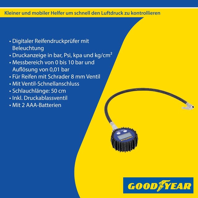Thumbnail 1 de Goodyear tester pressione pneumatici 10 bar