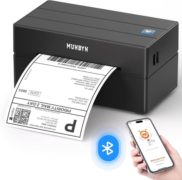 Detalle de MUNBYN 130B thermal label printer 4x6 with 25 labels 🖨