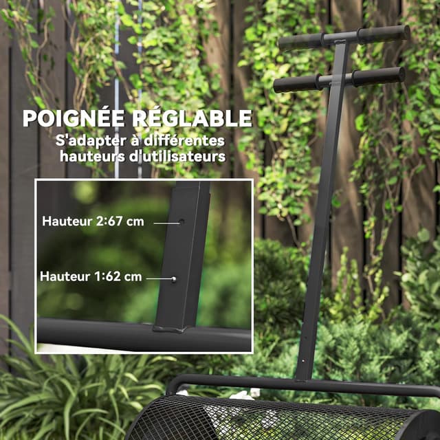 Detalle de Outsunny Épandeur de compost 75 L