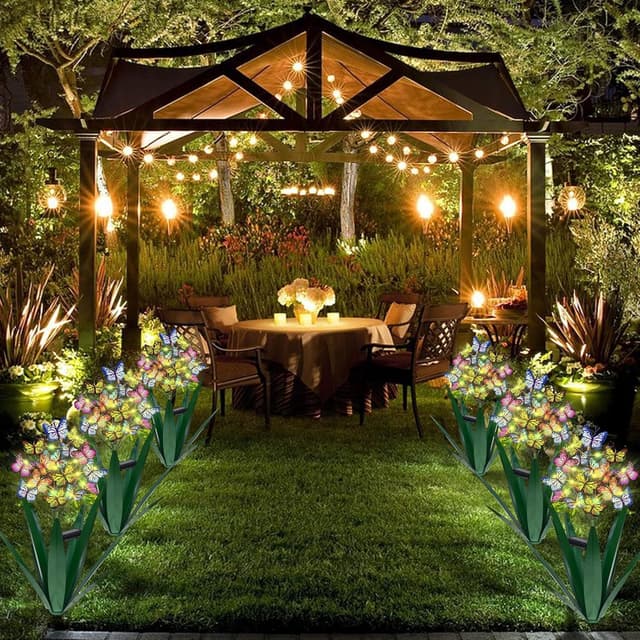 Thumbnail 4 de Homight Solar Metal Agave Butterfly Flower Stick 3-pack ๐ผ