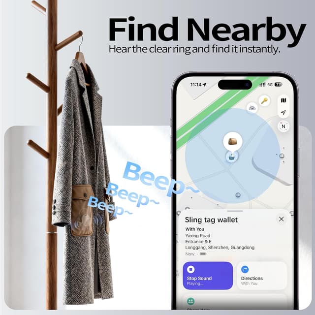 Detalle 1 de AirTag Card tracker Bluetooth IP68