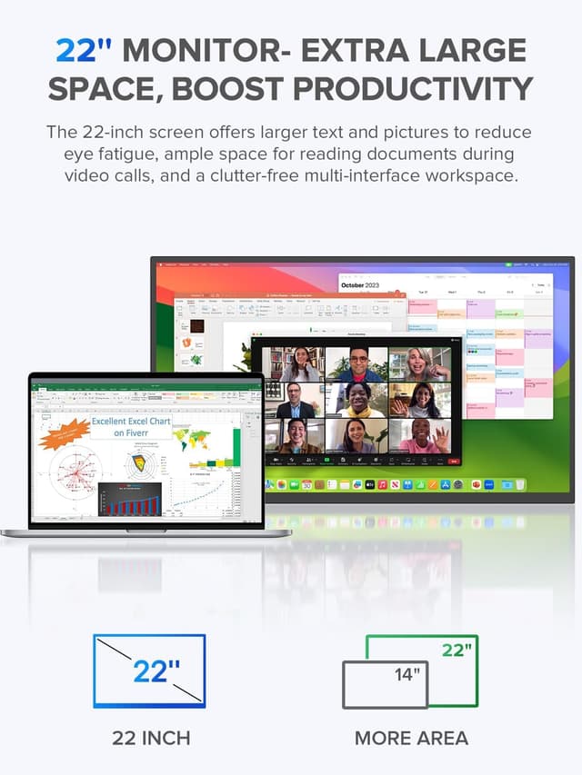 Detalle 2 de UPERFECT 22" Portable Monitor 2K QLED