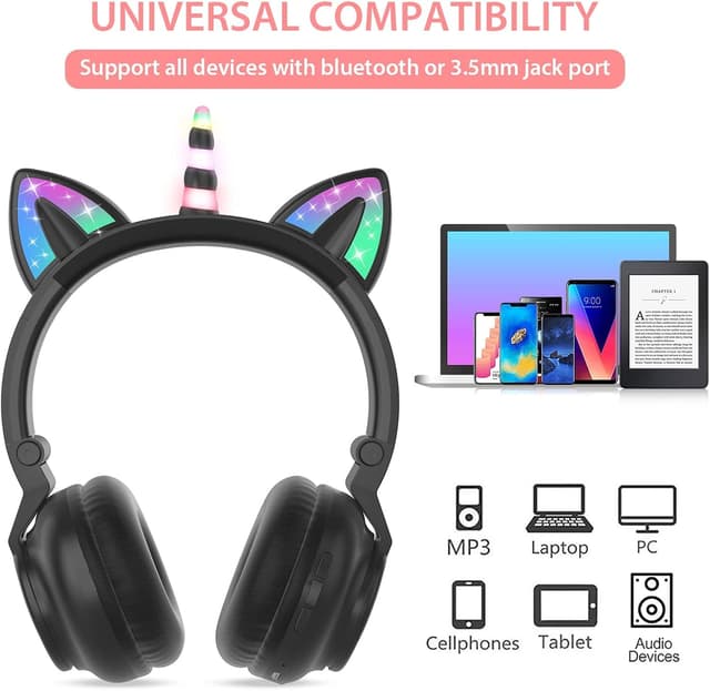 Detalle 2 de Unicorn kids Bluetooth headphones with mic