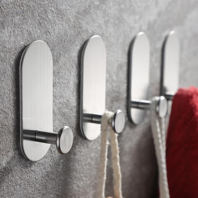 Detalle de Taozun towel rail with 4 hooks, SUS 304