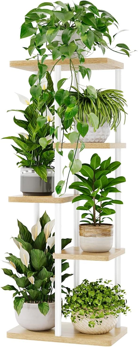Detalle de Bamworld corner plant stand 5-tier, 38.7in