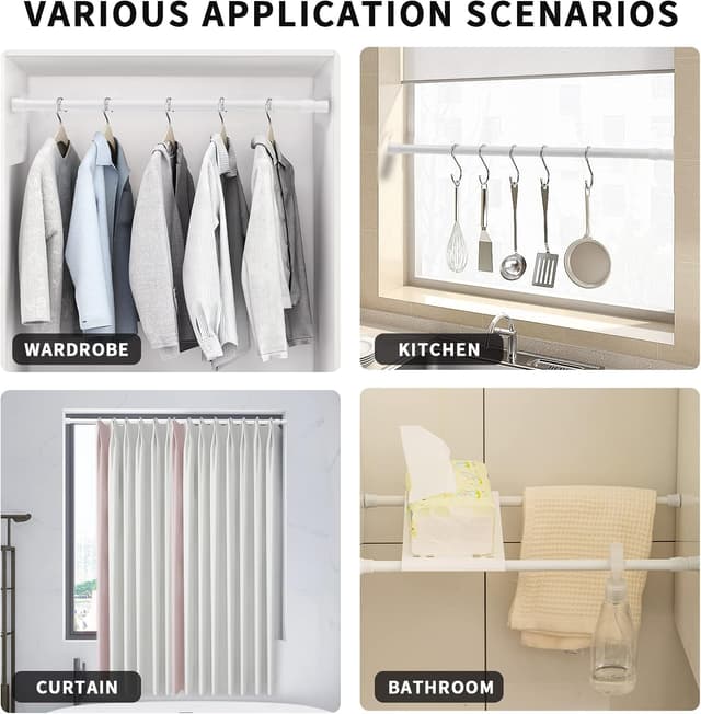 Detalle de Feligio Ausziehbare Duschvorhangstange 60–110 cm