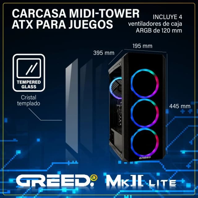 Detalle 2 de GREED MK2 Lite Ryzen 5 4600G 512 GB SSD
