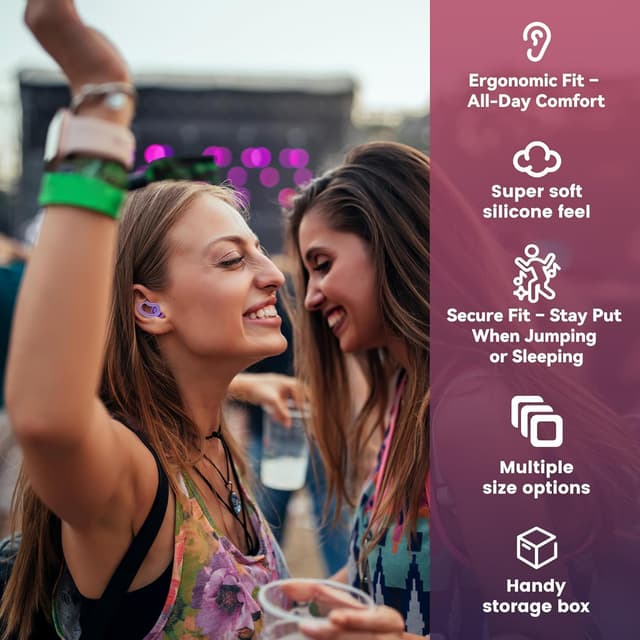 Detalle 2 de Weiche Silikon-Ohrstöpsel zum Schlafen für Seitenschläfer – 6 Größen S/M/L, 2 Paar Ohrflügel gegen Schnarchen