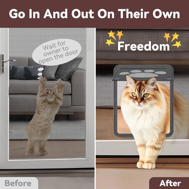 Detalle 1 de NAMSAN Haustierklappe Fliegengitter 24 cm