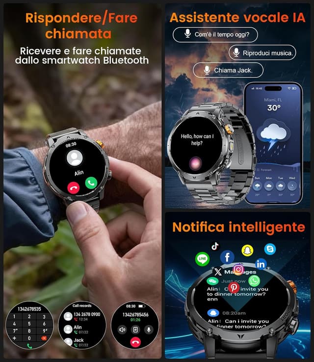 Detalle de SUNKTA smartwatch da uomo 1000 mAh