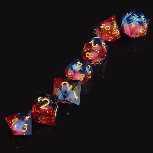 Thumbnail 4 de ORUZA 7 PCS Polyhedral Liquid Core DND Dice