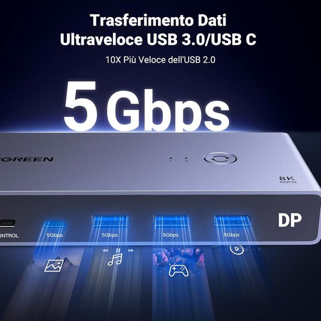 Thumbnail 4 de UGREEN Switch KVM DP 8K 60Hz 2 ingressi