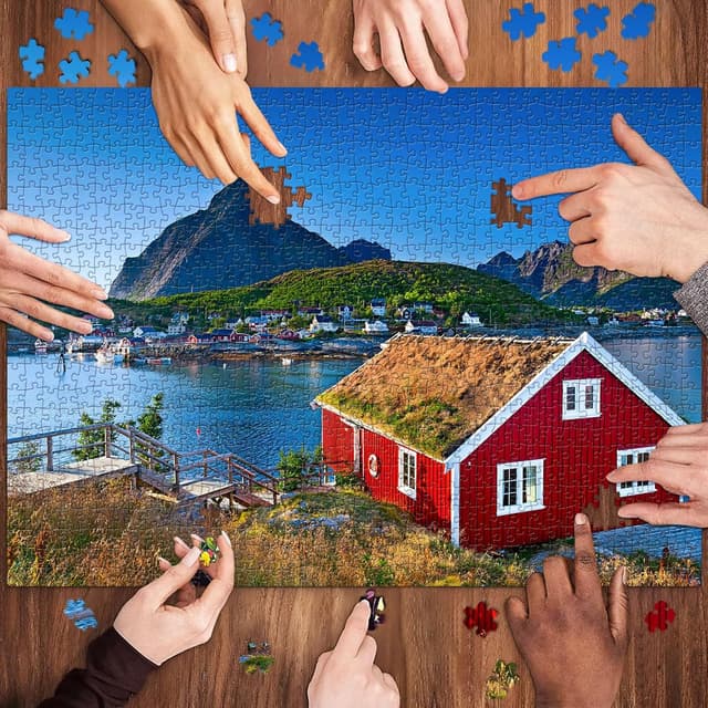 Thumbnail 3 de HUADADA Puzzle 1000 Teile Norwegen Lofoten
