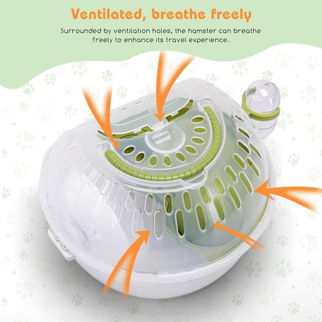 Detalle de Nobleza trasportino per criceti in plastica con fessure di ventilazione e maniglia comoda (L27 × W20,5 × H17 cm)